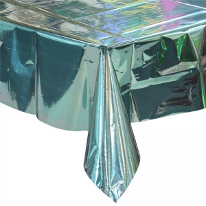 Metallinen vaaleanvihreä pöytäpeite värikäs folio Custom pöytäliina matto / tyyny