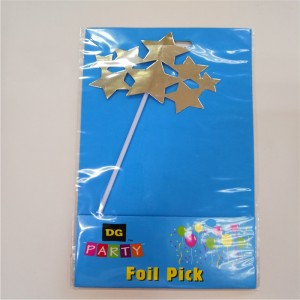 Hääjuhlakoristeet Custom Design Foil Pick Paper Cupcake Toppers